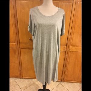 Gray stretchy t-shirt casual dress